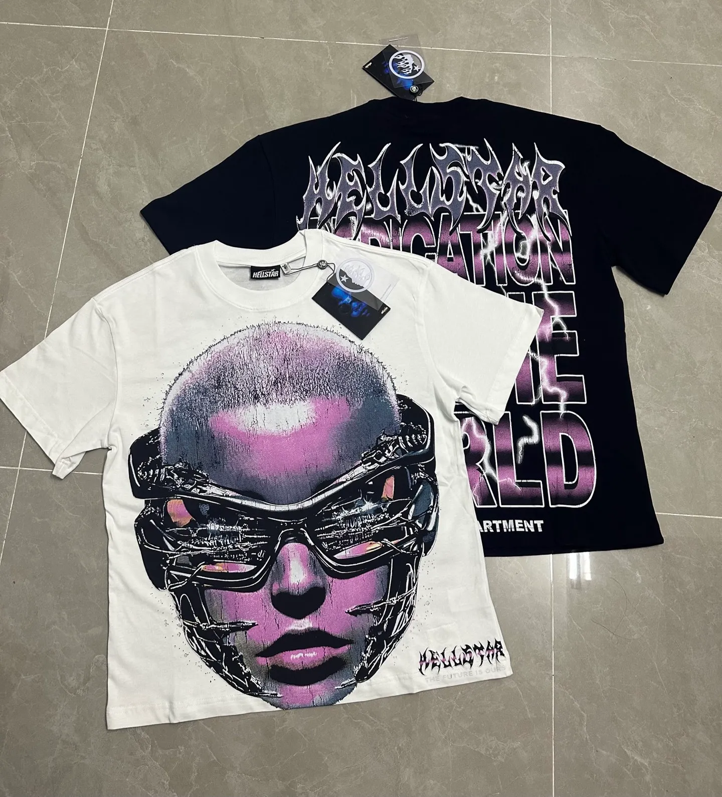 786##White/Black ｜ In Stock Hellstar 、 T （fabric):32 240 Sizes（size）：S-M- L- X L （colour）：Black、White